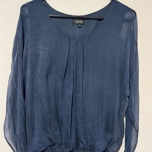 Women's Blue Italian Silk Top